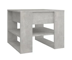 Kavos staliukas, betono pilkas, 55,5x55x45cm, apdirbta mediena