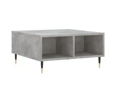 Kavos staliukas, betono pilkas, 60x60x30cm, apdirbta mediena