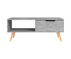Kavos staliukas, betono pilkas, 100x49,5x43cm, apdirbta mediena