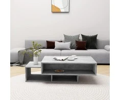 Kavos staliukas, betono pilkas, 105x55x32cm, apdirbta mediena