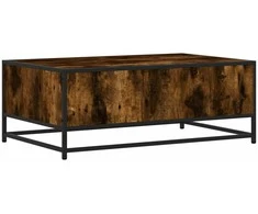 Kavos staliukas, dūminis, 90x57x35cm, apdirbta mediena/metalas