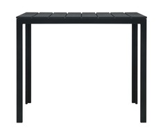 Kavos staliukas, juodas, 78x78x74cm, HDPE, medienos imitacija