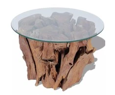 Kavos staliukas, tikmedžio medienos masyvas, 60 cm