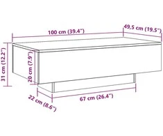 Kavos staliukas, medienos, 100x49,5x31cm, apdirbta mediena