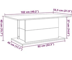 Kavos staliukas, medienos, 102x55,5x40cm, apdirbta mediena