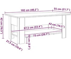 Kavos staliukas, medienos, 102x55x42cm, apdirbta mediena