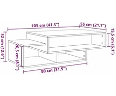 Kavos staliukas, medienos, 105x55x32cm, apdirbta mediena