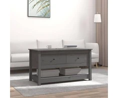 Kavos staliukas, pilkas, 102x49x55cm, pušies medienos masyvas