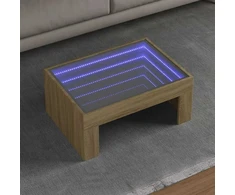 Kavos staliukas su Infinity LED lemputėmis, ąžuolo, 70x50x30cm