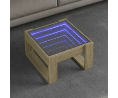 Kavos staliukas su Infinity LED lemputėmis, ąžuolo, 50x53x30cm