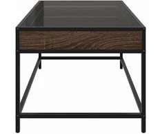 Kavos staliukas su Infinity LED lemputėmis, rudas, 70x50x41cm