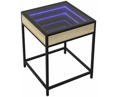 Kavos staliukas su Infinity LED lemputėmis, ąžuolo, 40x40x51cm