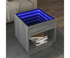 Kavos staliukas su Infinity LED lemputėmis, pilkas, 50x50x50cm