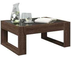 Kavos staliukas su Infinity LED lemputėmis, rudas, 70x53x30cm
