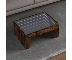 Kavos staliukas su Infinity LED lemputėmis, dūminis, 70x50x30cm