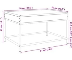 Kavos staliukas su Infinity LED lemputėmis, ąžuolo, 70x50x41cm