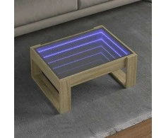 Kavos staliukas su Infinity LED lemputėmis, ąžuolo, 70x53x30cm