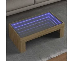 Kavos staliukas su Infinity LED lemputėmis, ąžuolo, 90x50x30cm