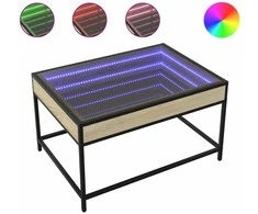 Kavos staliukas su Infinity LED lemputėmis, ąžuolo, 70x50x41cm