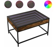 Kavos staliukas su Infinity LED lemputėmis, dūminis, 70x50x41cm