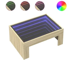 Kavos staliukas su Infinity LED lemputėmis, ąžuolo, 70x50x30cm