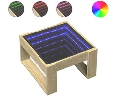 Kavos staliukas su Infinity LED lemputėmis, ąžuolo, 50x53x30cm