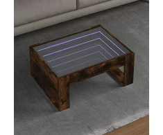 Kavos staliukas su Infinity LED lemputėmis, dūminis, 70x53x30cm