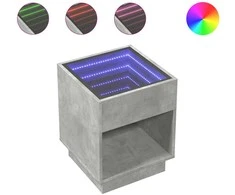 Kavos staliukas su Infinity LED lemputėmis, betono, 40x40x50cm