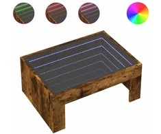 Kavos staliukas su Infinity LED lemputėmis, dūminis, 70x50x30cm
