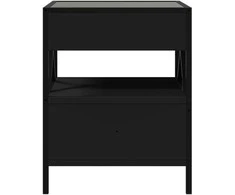 Kavos staliukas su Infinity LED lemputėmis, juodas, 40x40x51cm