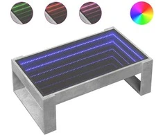 Kavos staliukas su Infinity LED lemputėmis, betono, 90x53x30cm