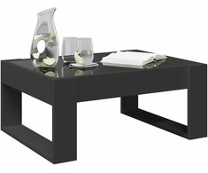 Kavos staliukas su Infinity LED lemputėmis, juodas, 70x53x30cm