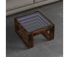 Kavos staliukas su Infinity LED lemputėmis, dūminis, 50x53x30cm