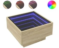 Kavos staliukas su LED, ąžuolo, 50x50x30cm, apdirbta mediena