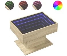 Kavos staliukas su LED, ąžuolo, 70x50x45cm, apdirbta mediena