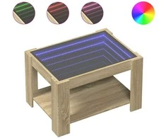 Kavos staliukas su LED, ąžuolo, 73x53x45cm, apdirbta mediena
