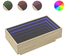 Kavos staliukas su LED, ąžuolo, 90x50x30cm, apdirbta mediena
