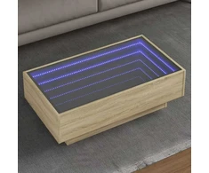 Kavos staliukas su LED, ąžuolo, 90x50x30cm, apdirbta mediena