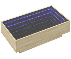 Kavos staliukas su LED, ąžuolo, 90x50x30cm, apdirbta mediena