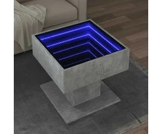 Kavos staliukas su LED, betono, 50x50x45cm, apdirbta mediena
