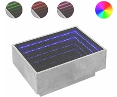 Kavos staliukas su LED, betono, 70x50x30cm, apdirbta mediena