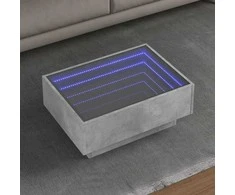 Kavos staliukas su LED, betono, 70x50x30cm, apdirbta mediena