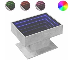 Kavos staliukas su LED, betono, 70x50x45cm, apdirbta mediena
