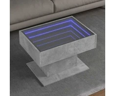 Kavos staliukas su LED, betono, 70x50x45cm, apdirbta mediena
