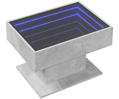 Kavos staliukas su LED, betono, 70x50x45cm, apdirbta mediena