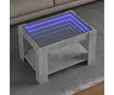 Kavos staliukas su LED, betono, 73x53x45cm, apdirbta mediena