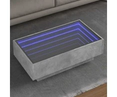 Kavos staliukas su LED, betono, 90x50x30cm, apdirbta mediena