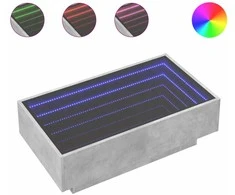 Kavos staliukas su LED, betono, 90x50x30cm, apdirbta mediena