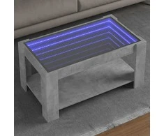 Kavos staliukas su LED, betono, 93x53x45cm, apdirbta mediena
