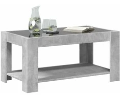 Kavos staliukas su LED, betono, 93x53x45cm, apdirbta mediena